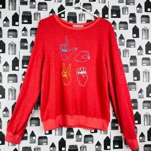 WildFox LOVE sign language Crewneck  - super soft NWT